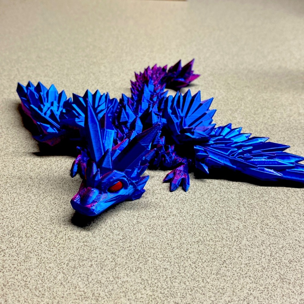 Articulated 3D Printed Crystal Dragon